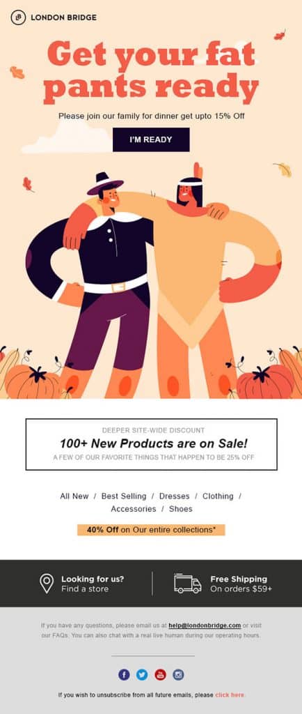 Creative Thanksgiving email templates