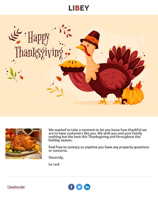Free Thanksgiving email templates