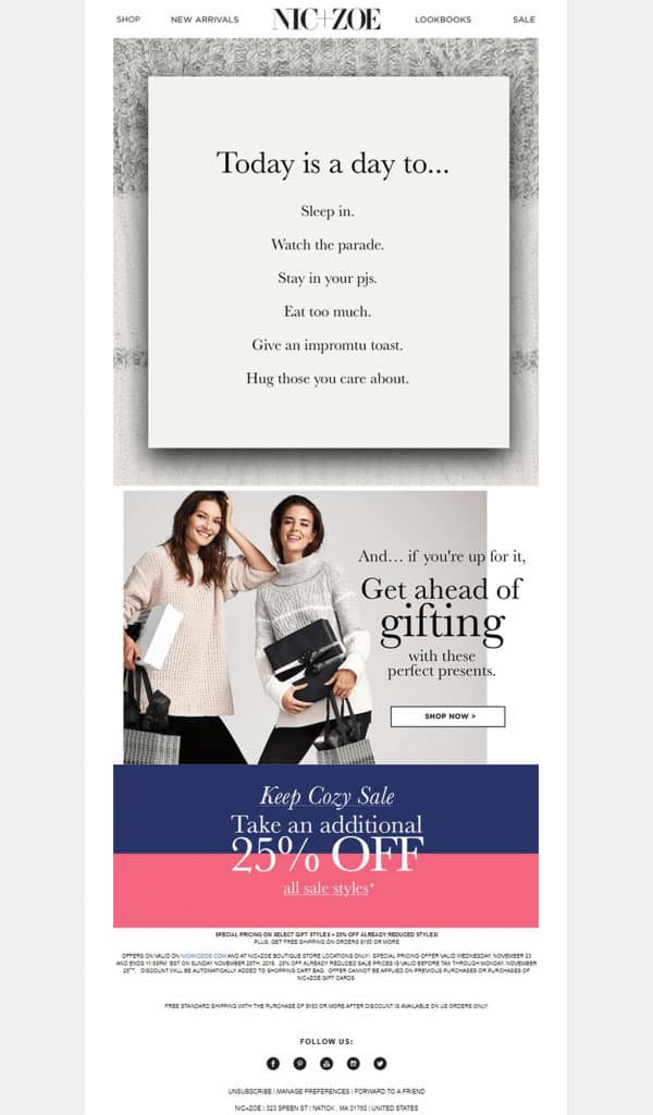 Thanksgiving email template with offers