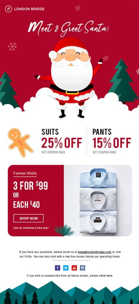 Christmas email template for offers