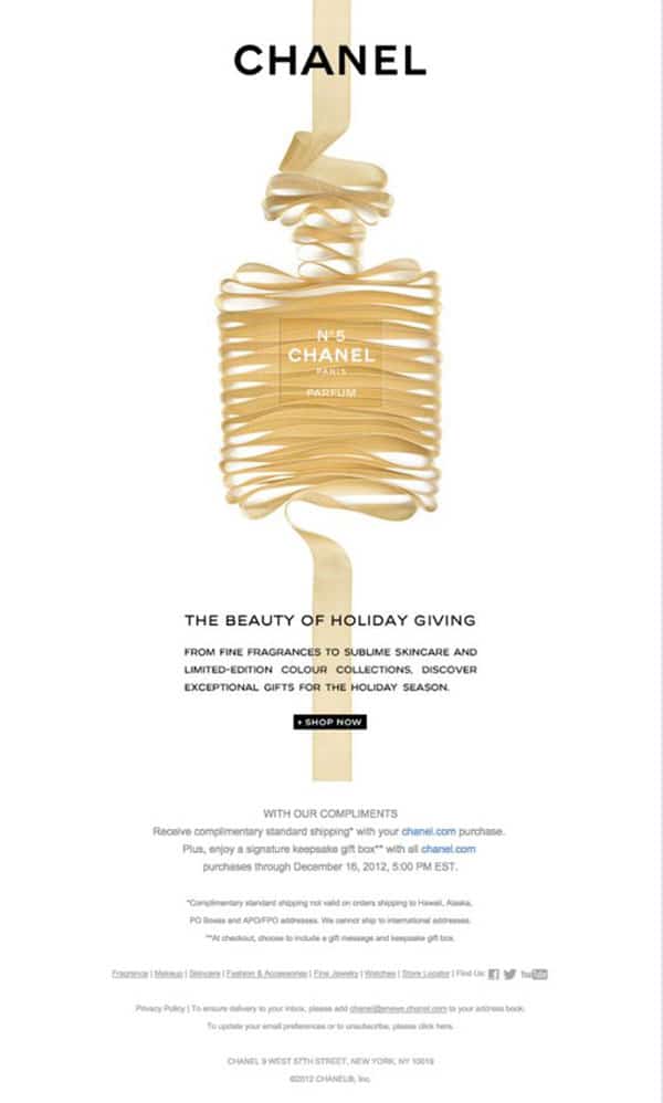 Christmas email template for skincare products