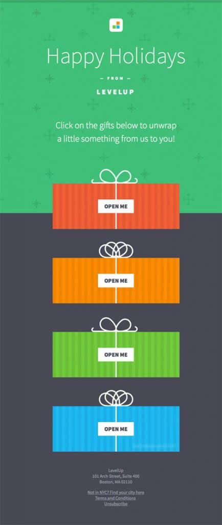 Christmas email template with CTA